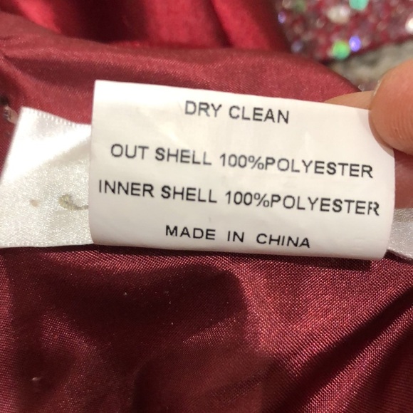 Samila Formal Maxi Dress Size XS Burgundy Beaded Sequin Open Back Gown - Picture 8 of 12